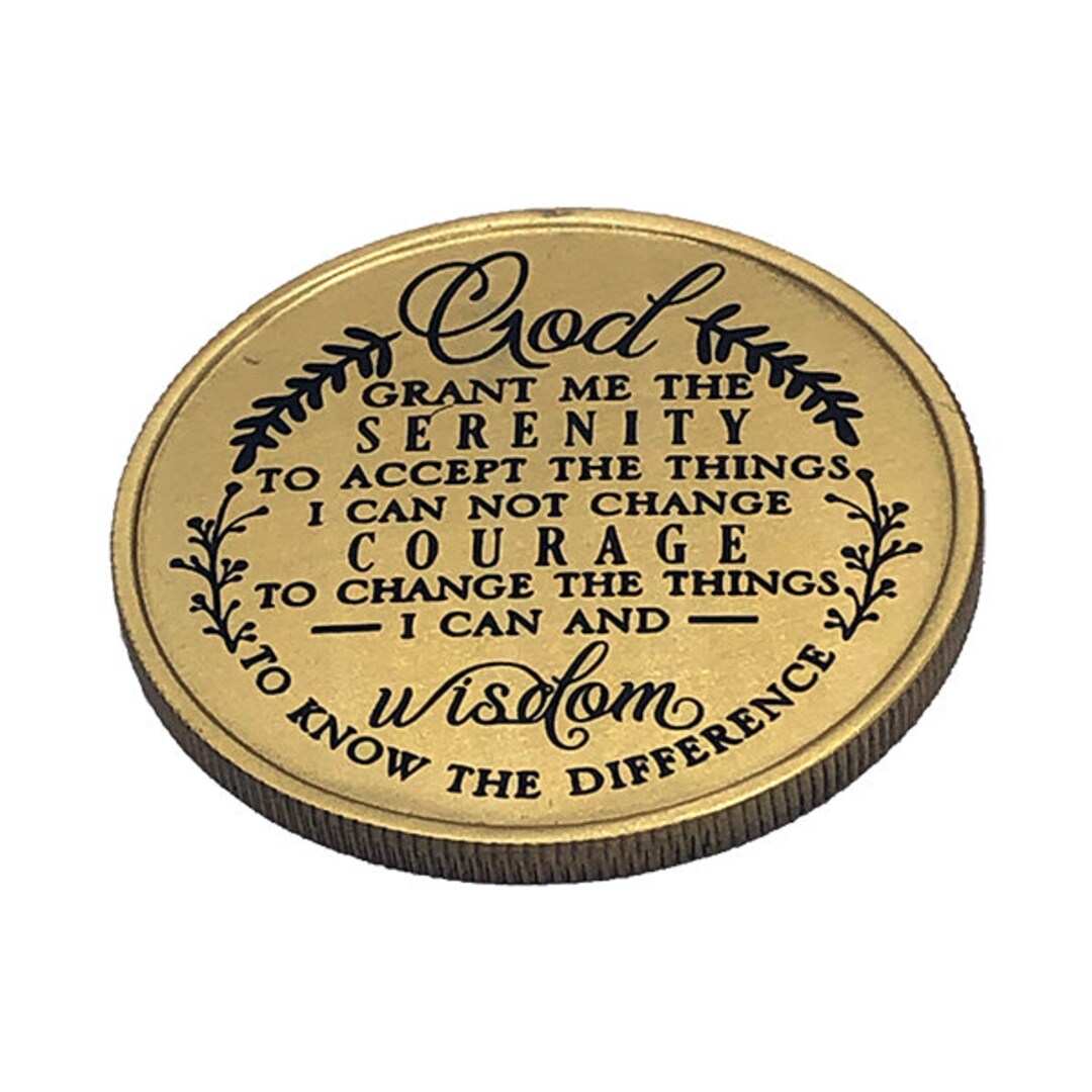 Serenity Coin | Serenity Keychain | Sobriety Coin | AA Serenity Prayer ...