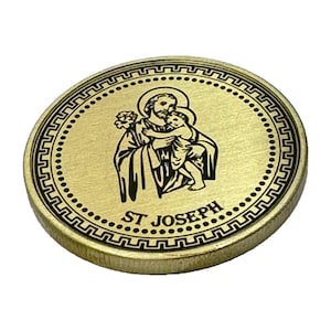 St. Joseph Prayer Coin | Religious Gifts | Catholic Gifts | Saint Prayer | Gifts for Christians | Gift for Catholic | St. Joseph Keychain