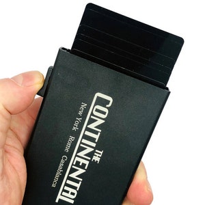 Cartera desplegable Continental Hotel, cartera de metal RIFD, cartera John Wick, cartera inteligente para hombre, tarjetero para hombre