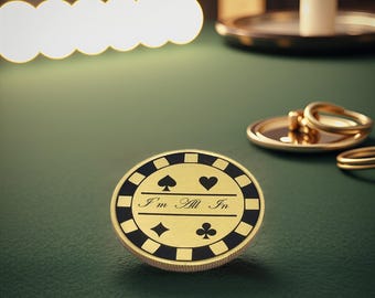 Poker | I'm All In | Personalized Poker Card Protector | Decision Coin | Poker Set Gift | Poker Gift Ideas | Poker Chip | Poker Player Gift