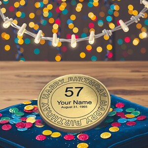 Personalized Birthday Gift | Personalized Gift | Personalized Birthday Coin | Birthday Gift for Her | Birthday Gift for Him | Coin image 2