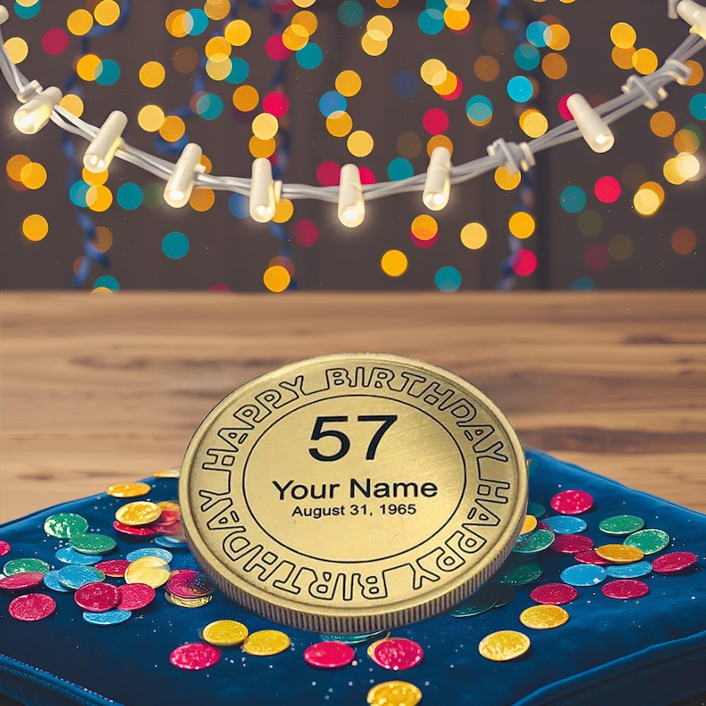 Personalized Birthday Gift | Personalized Gift | Personalized Birthday Coin | Birthday Gift for Her | Birthday Gift for Him | Coin image 2
