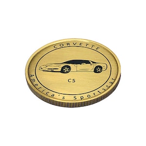 C5 Corvette Owner Brass Coin: Sports Car Gift