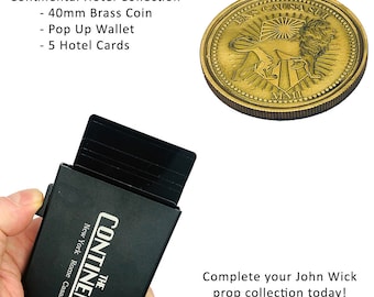 John Wick Hotel Continental Gold Coins Prop Replica In Protective Case Uk - Foto 6