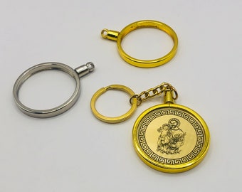 40mm Coin Bezel Keychain | Coin Bezels | Coin Keyring | Coin Necklace | Coin Pendant | Personalized Keychain | Bezels for Coins | Gold Bezel