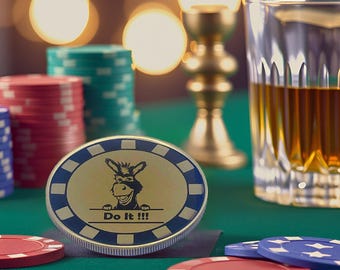 Decision Coin | Poker Card Protector Personalized | Poker Donkey | Poker Player Gift | Poker Gifts | Challenge Coin | Card Protector | Poker