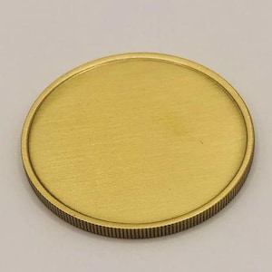 40MM Solid Brass Coin Blanks for Lasering or Stamping - 10pcs