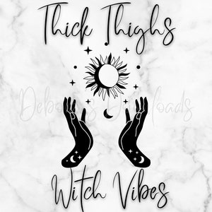 Dikke dijen & Witch Vibes, Halloween Wrap, Tumbler Decal, 20oz Skinny Tumbler Wrap, Digitaal PNG-bestand, Instant Download