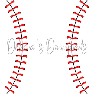 May include: Red and black baseball stitching design. The stitching is in the shape of a baseball seam.