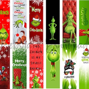 Grinch, Christmas Movie BUNDLE Set, 12 Pack Epoxy Pen Wraps, Zip File, Digital PNG File, Instant Download