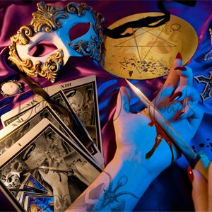 Mardi Gras, Carta del tarot, Psíquico, Envoltura de vaso delgado de 20 oz, Archivo PNG digital, Descarga instantánea
