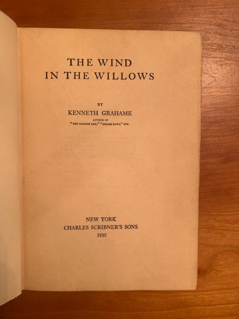 1930 the Wind in the Willows by Kenneth Grahame - Etsy