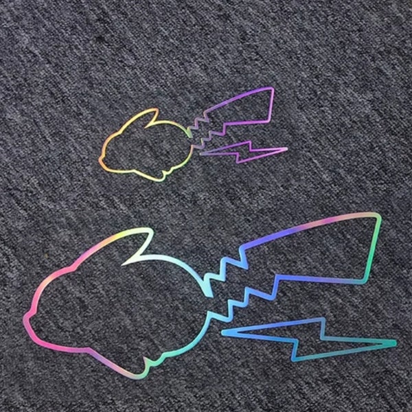 Running Pikachu laser finish decal sticker