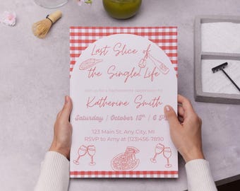 Laatste deel van de Single Life-uitnodiging | Sjabloon pizza vrijgezellenfeest | Digitale download