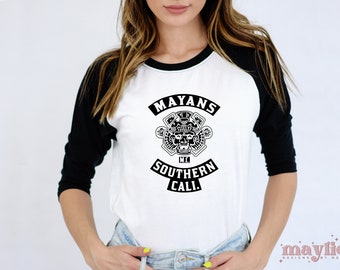Mayans Raglan t-shirt | Inspired Mayans MC | Unisex Raglan | men of mayhem | EZ T-shirt