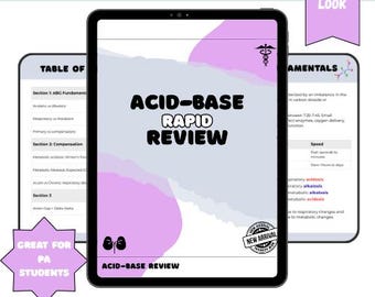 Acid Base Disorder Cheat Sheet| ABG Interpretation Guide | Nursing & PA Study PDF| Metabolic and Respiratory Notes