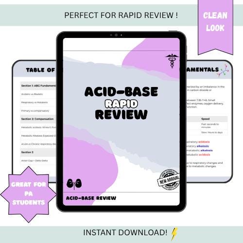Acid Base Disorder Cheat Sheet| ABG Interpretation Guide | Nursing & PA ...