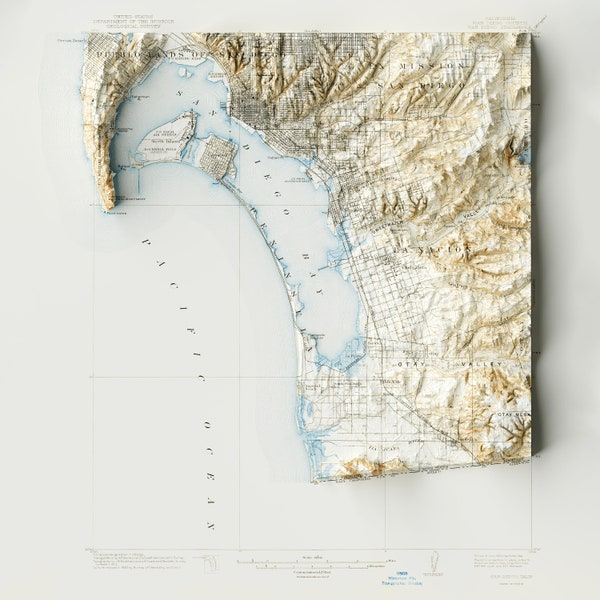3d Map San Diego Etsy