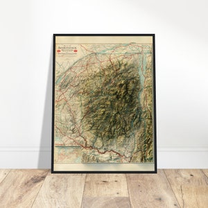 Carte en relief des montagnes Adirondack, décoration murale pour la maison et le bureau, cadeau pour les amateurs de géographie
