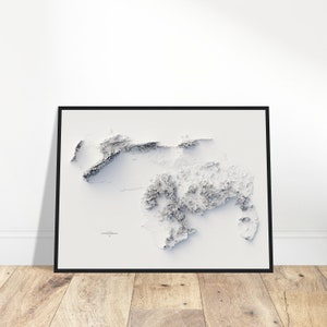 Venezuela Elevation Map - Minimalist Topographical Relief Art, Wall Decor for Home & Office, Gift for Geography Lovers