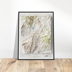 Mappa di Camp Pendleton - Rilievo ombreggiato, arte murale in stile vintage, decorazione ideale per gli appassionati di storia militare