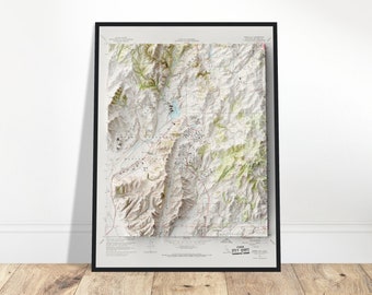 Camp Pendleton Karte - Schattiertes Relief, Wandkunst im Vintage-Stil, ideales Dekor für Enthusiasten der Militärgeschichte