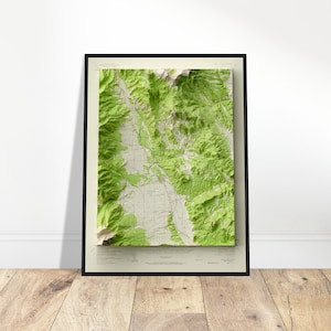 Carte du Colorado de Buena Vista - Art mural en relief ombré de style vintage, décoration de maison et de bureau pour les amateurs de montagne