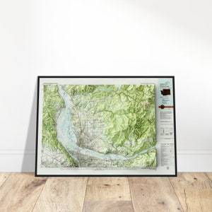 Vancouver & Portland Karte - Vintage detaillierte topografische Karte - Ideales Geschenk für Entdecker