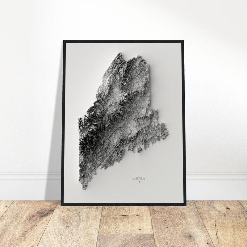 Topiography Maine Topography Map - Etsy UK