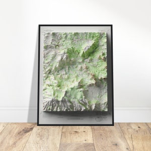 Sedona Arizona Karte, Topographische Relief Wandkunst, Vintage Stil Druck, Entdecker und Wanderer Geschenk, Wohnkultur, Einzigartige Kunst