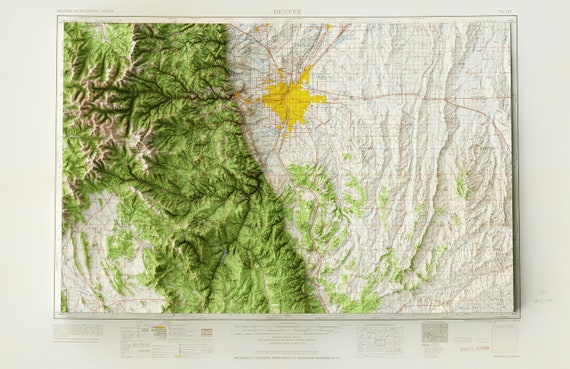 Denver Colorado Elevation Map Colorado Map 3D Relief Map Of