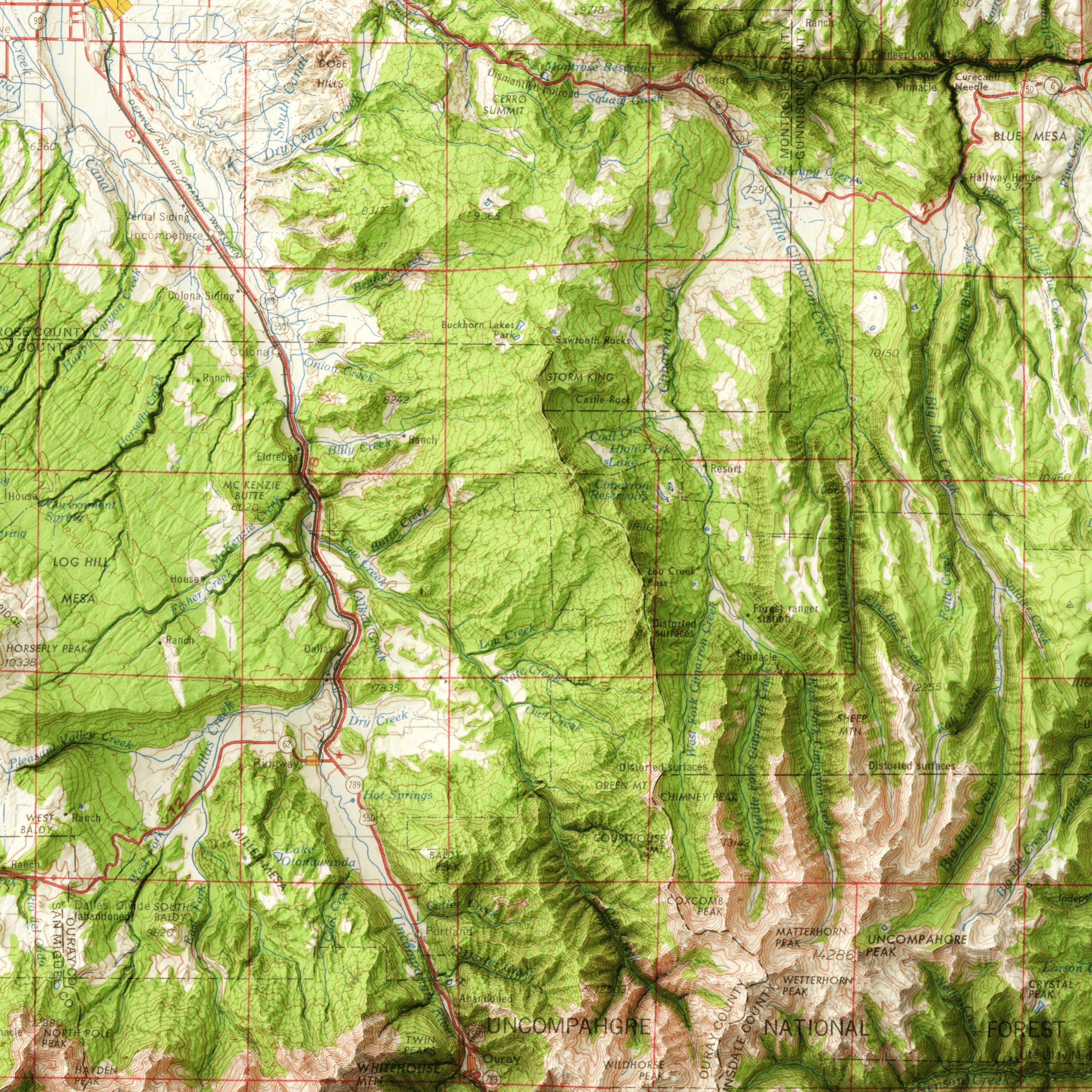 Gunnison / Buena Vista Colorado Map Wall Art Print - Etsy
