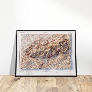 Great Smoky Mountains National Park Karte, Topographisches Relief, Einzigartiges Wohndekor, Geschenk für Geographie-Liebhaber
