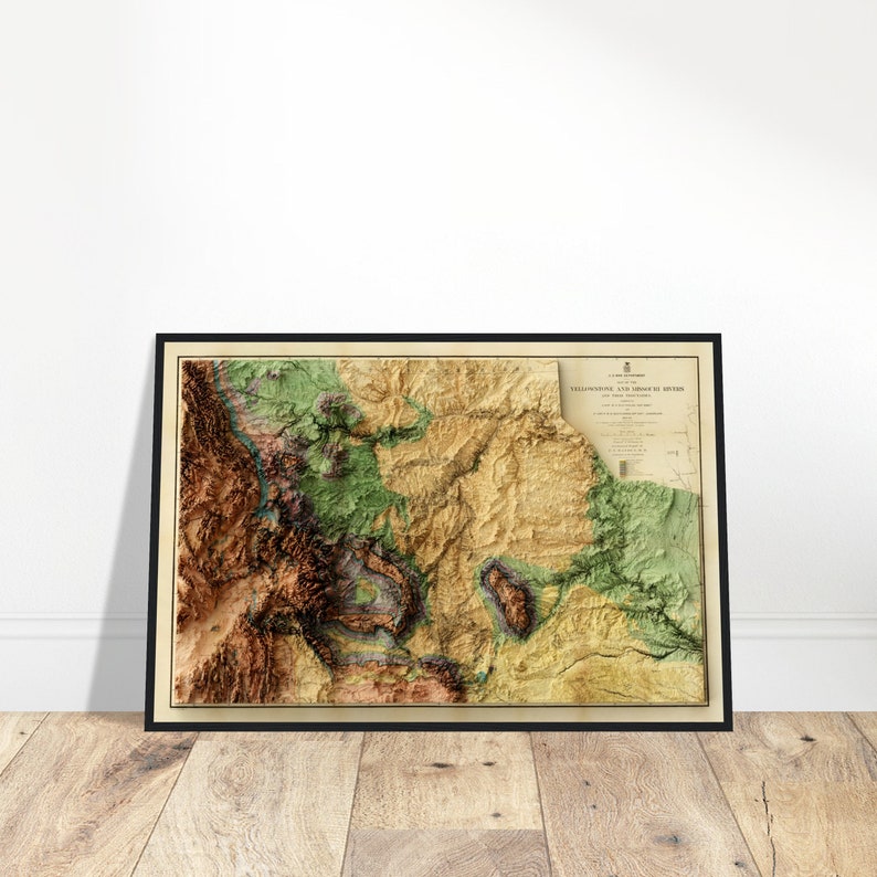 Yellowstone & Missouri Rivers Geology Map 1860 Wall Art - Etsy