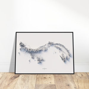 Panama Höhenkarte - minimalistische topographische Reliefkunst, Wanddekoration für Zuhause & im Büro, Geschenk für Kartenbegeisterte
