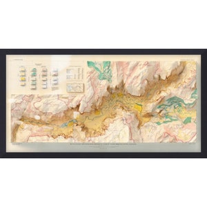 Glaciale topografiekaart Yosemite Valley - opvallende reliëfprint, kunst aan de muur voor avonturiers en reizigers, cadeau voor liefhebbers van geografie