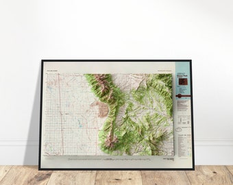 Great Sand Dunes National Park Map, Colorado Wall Art Print, Elevation Detail, Topography Art for Home & Office
