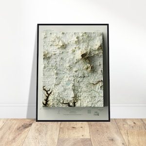 Mapa de Flagstaff, Arizona: relieve sombreado con topografía detallada, arte mural de estilo vintage, regalo único para entusiastas de la geografía