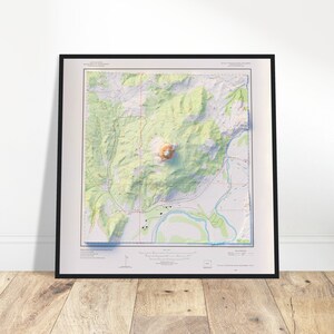 Devils Tower National Monument Topographische Reliefkarte Druck - Wohnkultur für Abenteurer, ideales Geschenk für Geschichtsinteressierte
