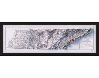 Mapa de carreteras de Tennessee: Impresión en relieve vintage, póster de carreteras y terrenos históricos, arte mural de cartografía clásica, decoración de mapas de viaje