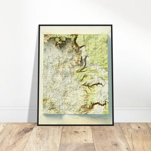 Carte de Sedona en Arizona - impression topographique en relief ombragé vintage, art mural, décoration d'intérieur unique, cadeau pour les explorateurs