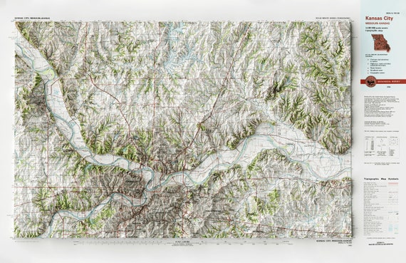Topography Vector Kansas Contour Lines Map Of Kansas City Missouri