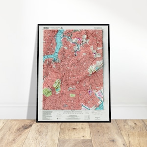 Carte de Brooklyn à New York, art mural en relief topographique, décoration de style vintage pour la maison et le bureau, cadeau explorateur urbain