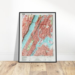 Carte de Central Park à New York - impression topographique détaillée, relief ombré, art mural de style vintage, décoration d'intérieur ou cadeau