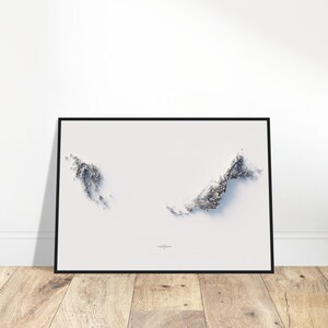Malaysia Karte - Minimalistische topographische Relief Kunst, Wandkunst für Zuhause & im Büro, Geschenk für Geographie-Begeisterte