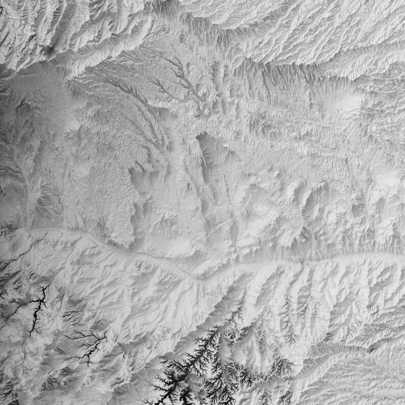 Colorado Elevation Map Wall Art Print Topographic Map Etsy