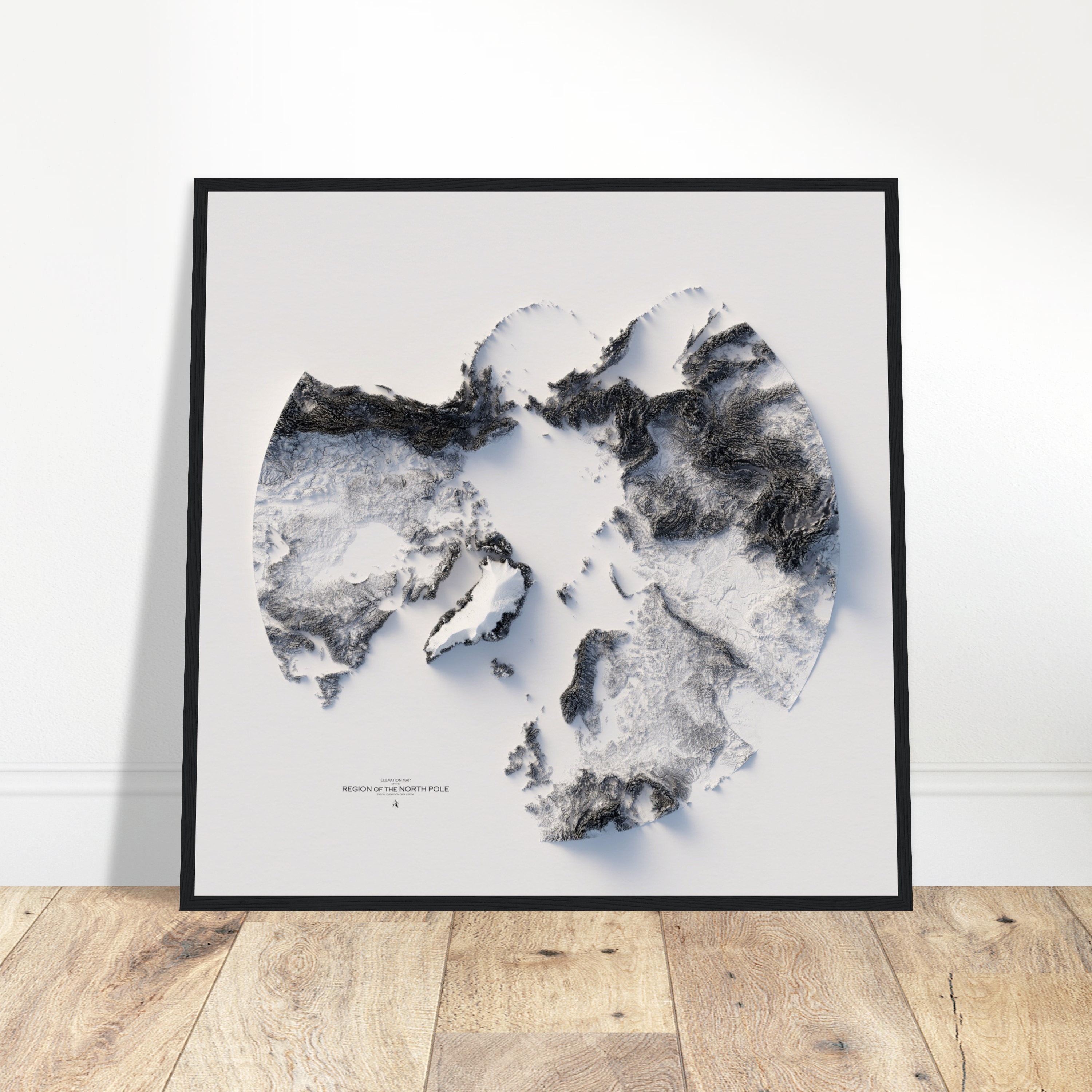 Tableau Décoratif Paysage De Montagne Noir Et Blanc - Style Minimaliste - Encadré Prêt à Accrocher - Neuf