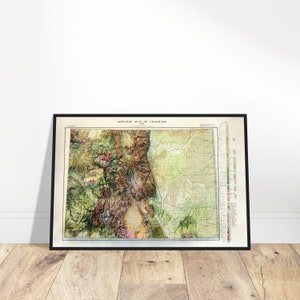 Carte topographique en relief du Colorado, rendu 3D, affiche 2D, oeuvre d'art murale pour les explorateurs et les amateurs de géographie, décoration unique pour la maison/bureau
