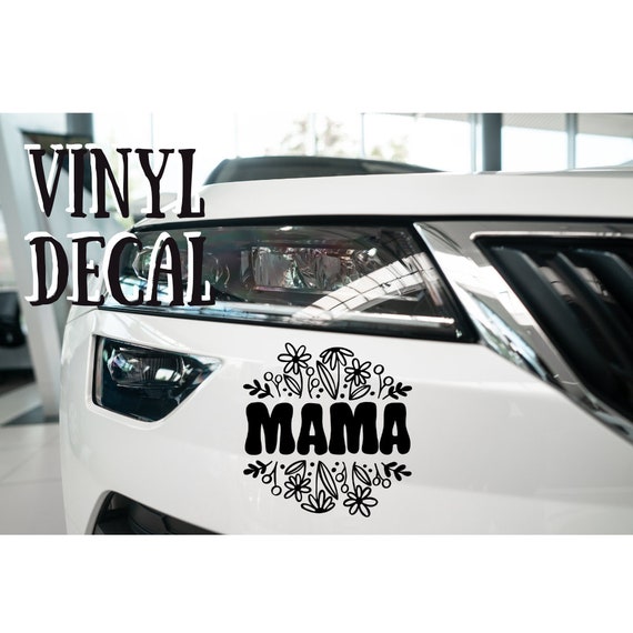 Car Decal Mama With Flowers Car Decal Car Decals for Women Etsy