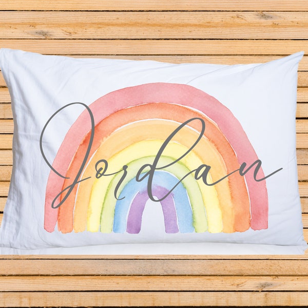 Personalized Pillowcase Pillow Case | monogram pillowcase | Name pillowcase | Boho Rainbow